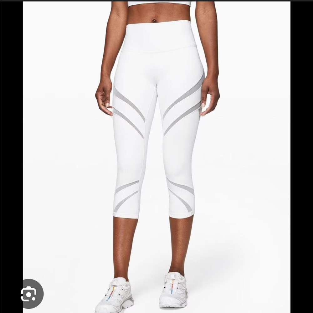 Lululemon Wunder Under High-Rise Crop 21” Mesh White size 4